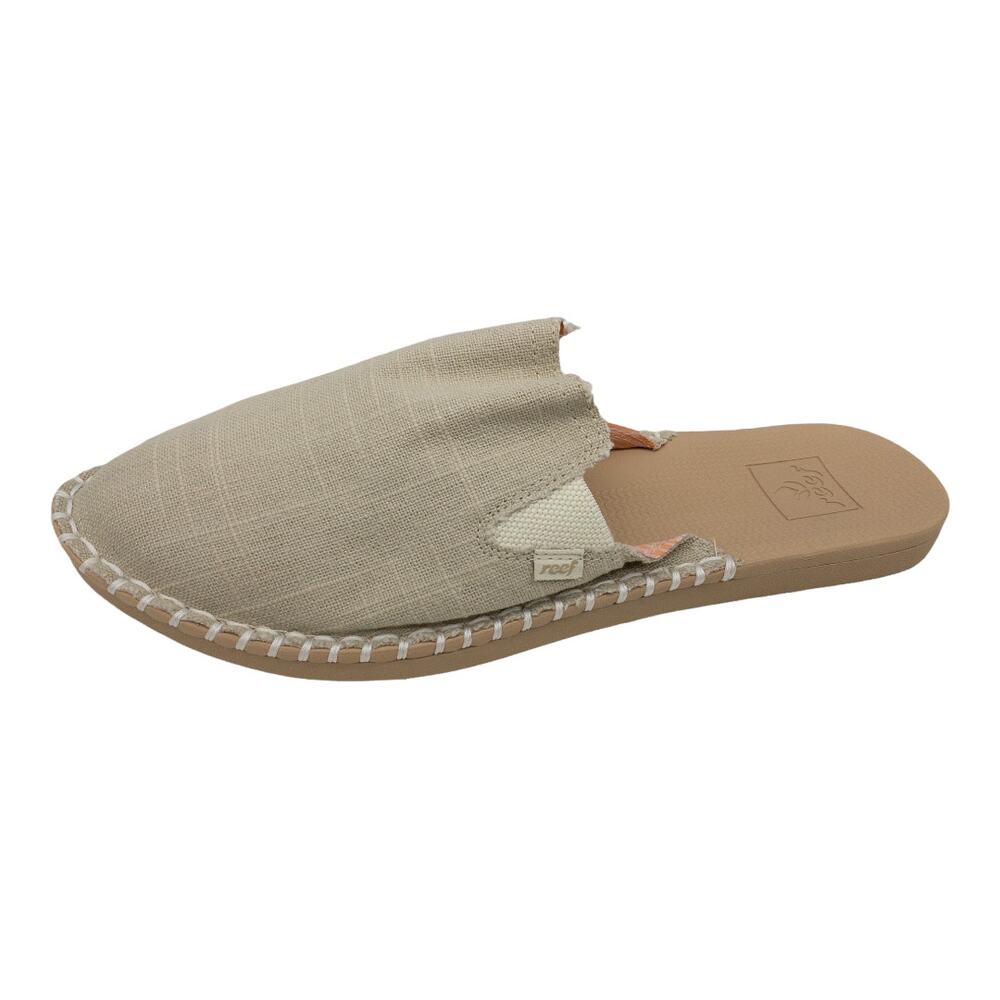 New Reef Nude Escape Mule Tan Slip On Natural Fiber Round Toe 11